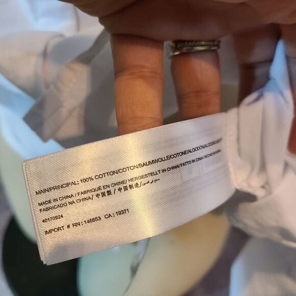 The Fifth Label White Closer Ruffle Sleeve Button Down Poplin Shirt Size Small - Picture 4 of 5